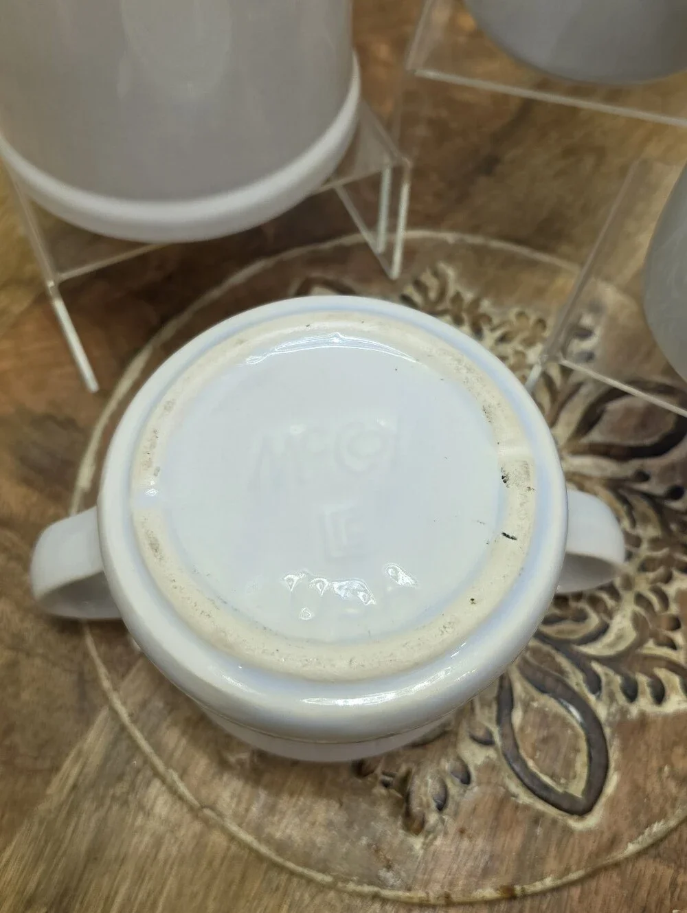 Vintage McCoy Pottery Strawberry Country 4pc Creamer Sugar Milk Jug Set 1970s